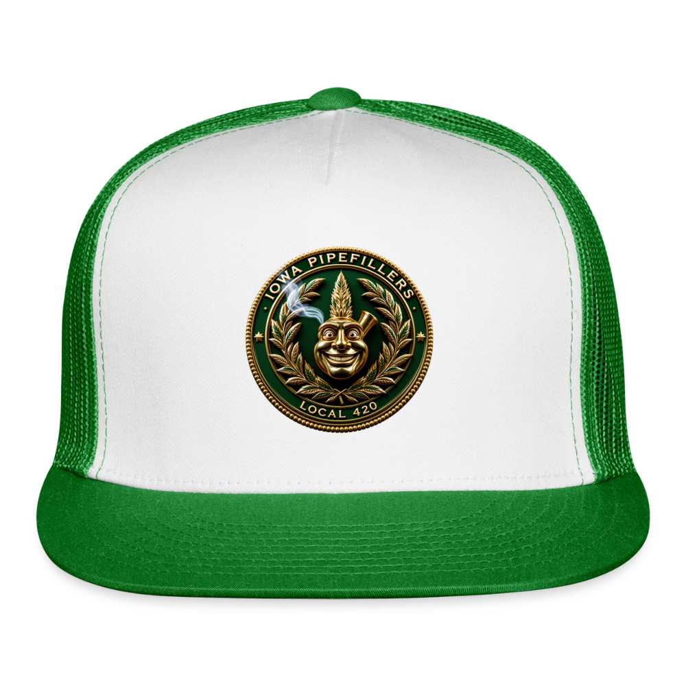 IOWA PIPEFILLERS LOCAL 420 Trucker Hat - white/kelly green