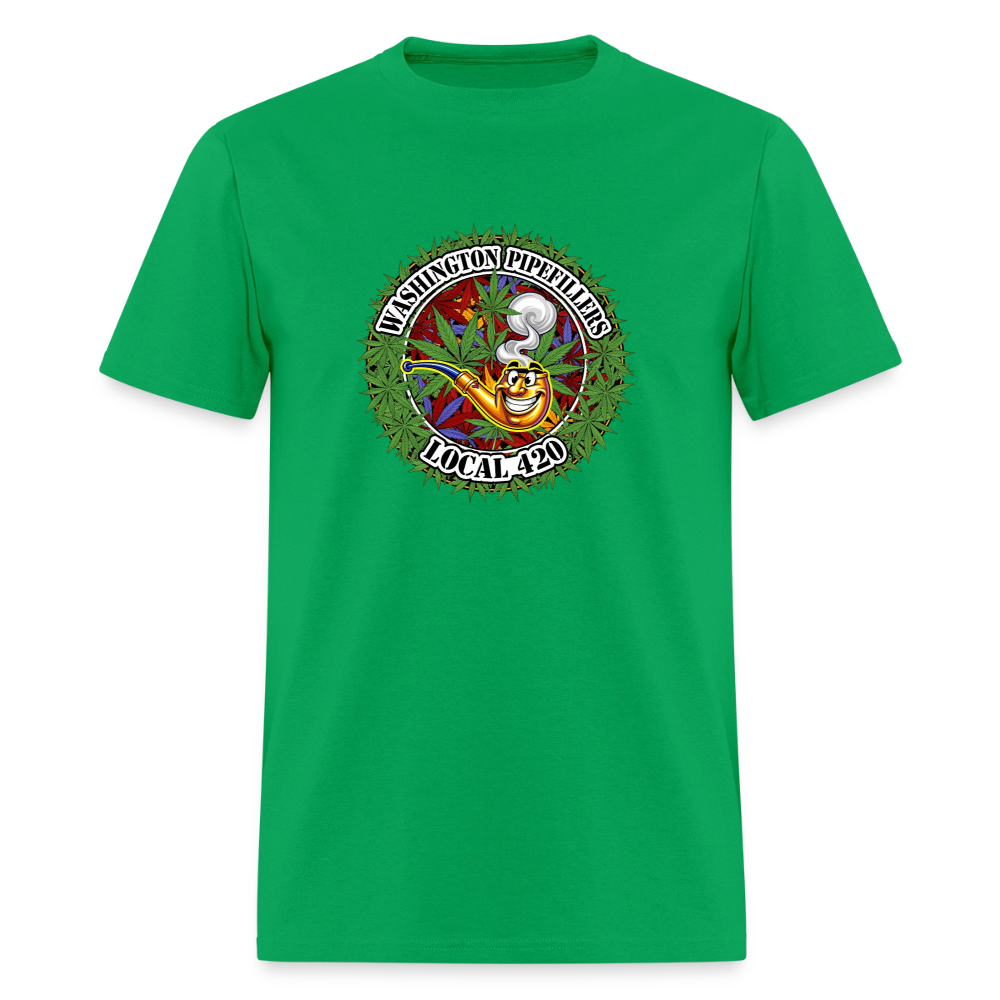 WASHINGTON PIPEFILLERS LOCAL 420 F/B DESIGN Men's T-Shirt - bright green