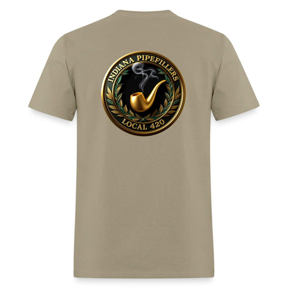 INDIANA PIPEFILLERS LOCAL 420 F/B DESIGN Men's T-Shirt - khaki