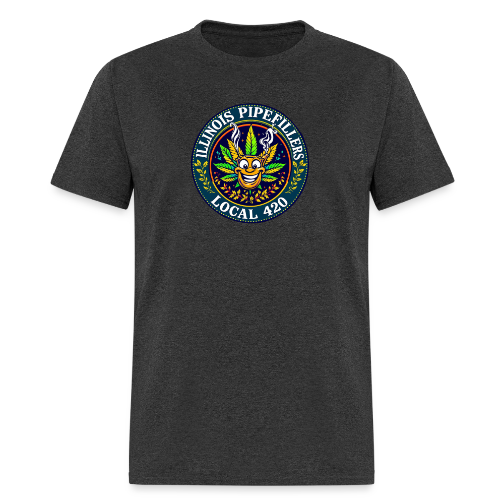 ILLINOIS PIPEFILLERS LOCAL 420 Men's T-Shirt - heather black