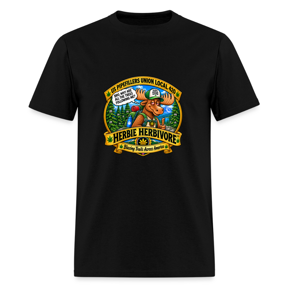 HERBIE HERBIVOR"BRO" US PIPEFILLERS LOCAL 420 Men's T-Shirt - black
