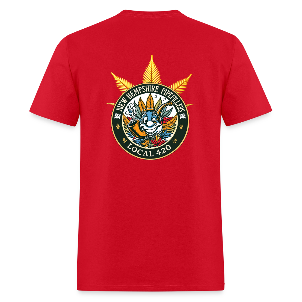 NEW HEMPshire PIPEFILLERS LOCAL 420 F/B DESIGN Men's T-Shirt - red