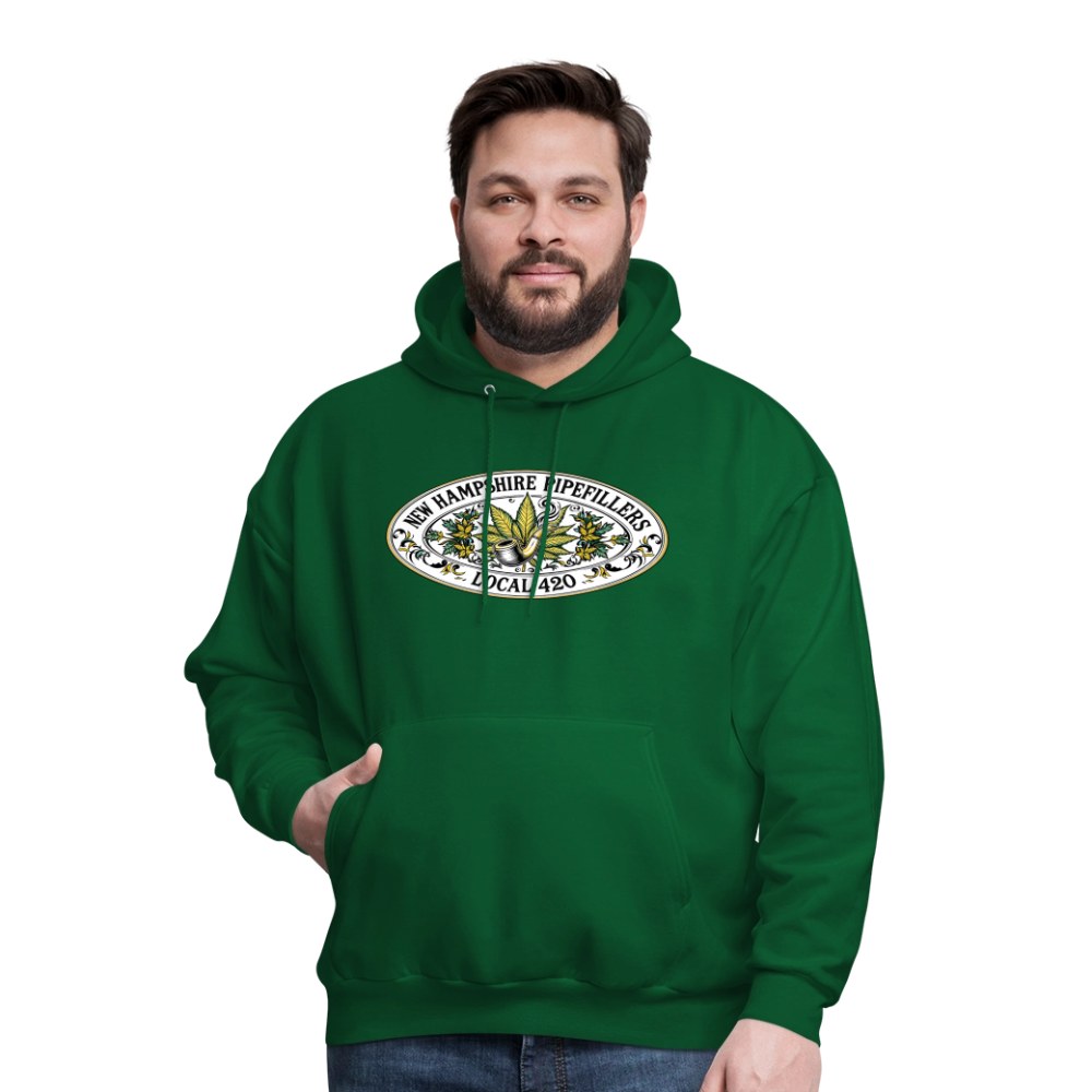 NEW HAMPSHIRE PIPEFILLERS LOCAL 420 2 EMBLEM Men's Hoodie - forest green