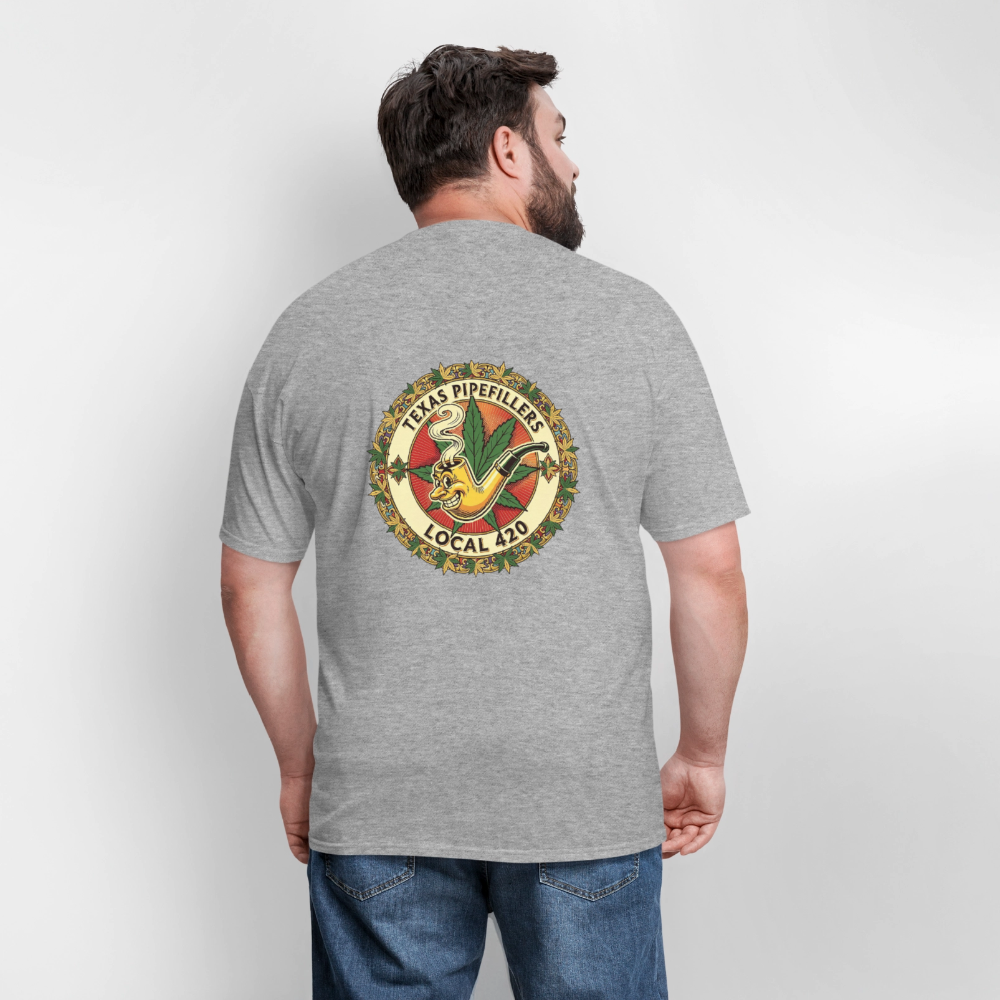 TEXAS PIPEFILLERS LOCAL 420 F/B DESIGN Men's T-Shirt - heather gray