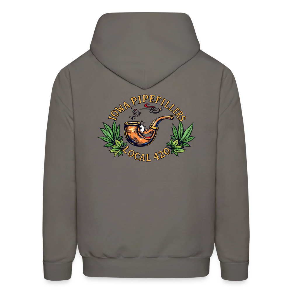 IOWA PIPEFILLERS LOCAL 420 F/B DESIGN Men's Hoodie - asphalt gray