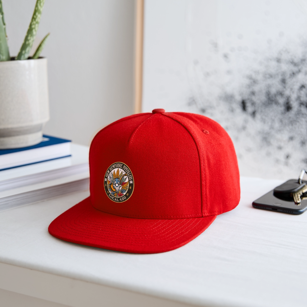 NEW HEMPSHIRE PIPEFILLERS LOCAL 420 Snapback Baseball Cap - red