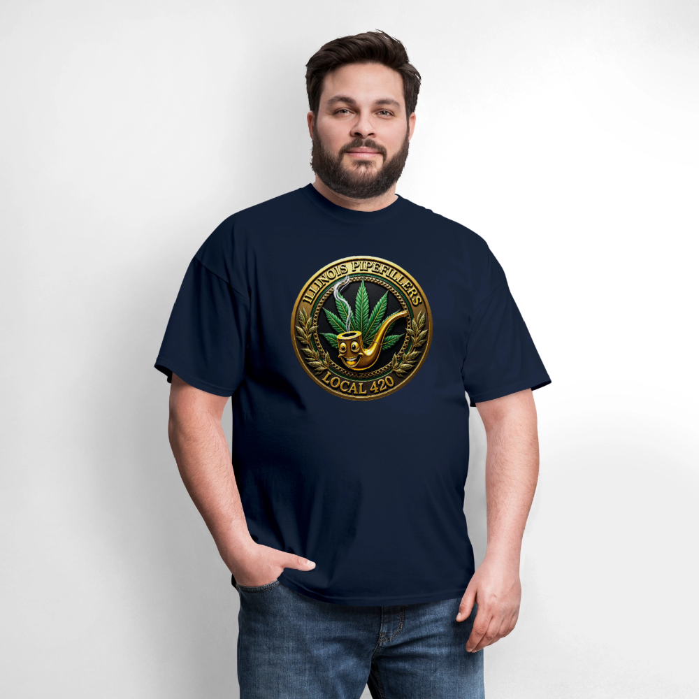 ILLINOIS PIPEFILLERS LOCAL 420 Men's T-Shirt - navy