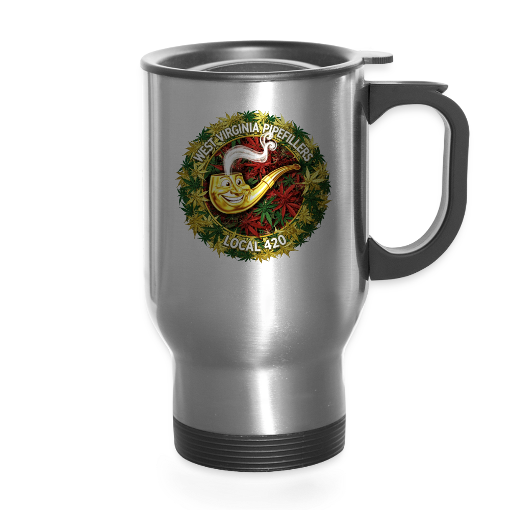 WEST VIRGINIA PIPEFILLERS LOCAL 420 14oz Stainless Steel Travel Mug - silver