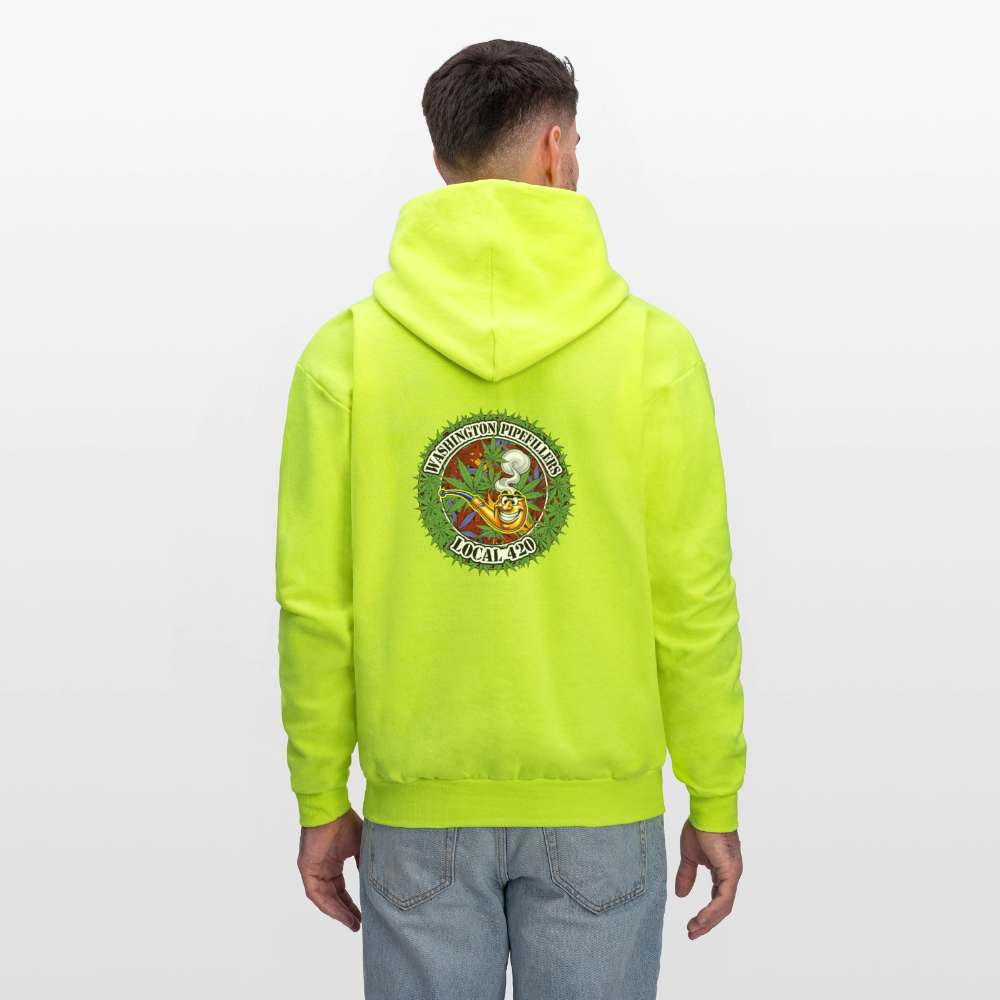 WASHINGTON PIPEFILLERS LOCAL 420 F/B DESIGN Men's Hoodie - safety green