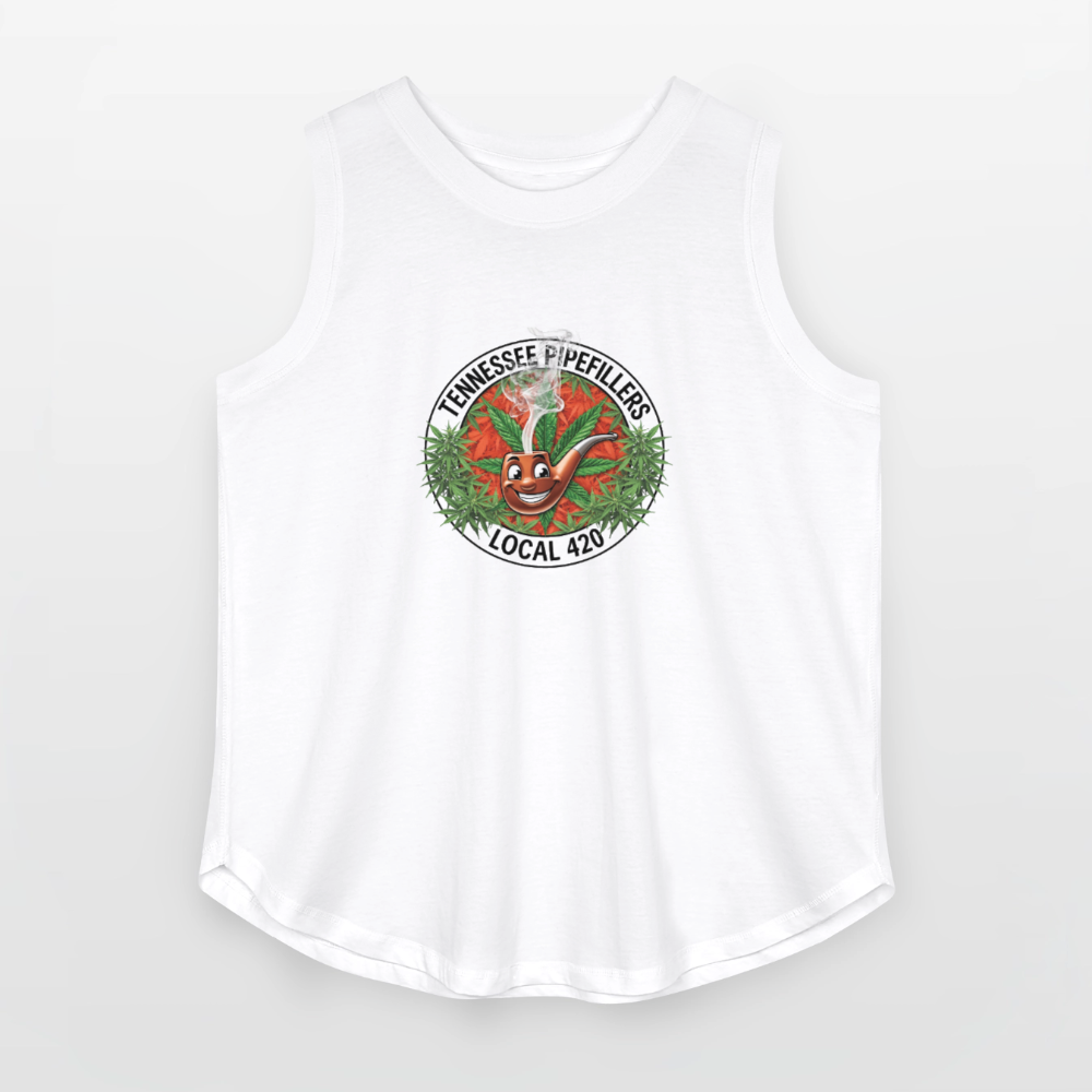 TENNESSEE PIPEFILLERS LOCAL 420 Women's Curvy Relaxed Tank Top - white