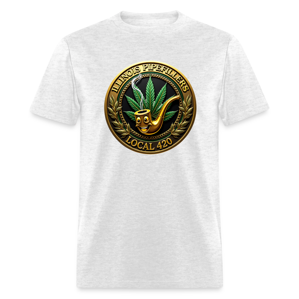 ILLINOIS PIPEFILLERS LOCAL 420 F/B DESIGN Men's T-Shirt - light heather gray