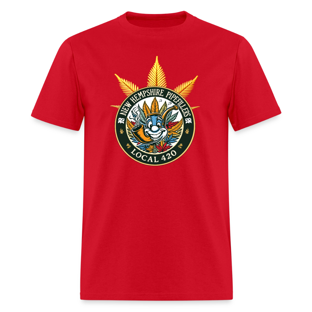 NEW HEMPshire PIPEFILLERS LOCAL 420 F/B DESIGN Men's T-Shirt - red