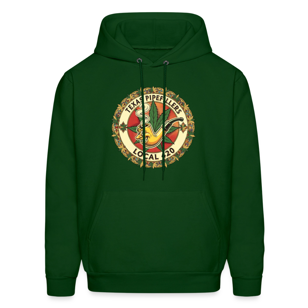 TEXAS PIPEFILLERS LOCAL 420 F/B DESIGN Men's Hoodie - forest green