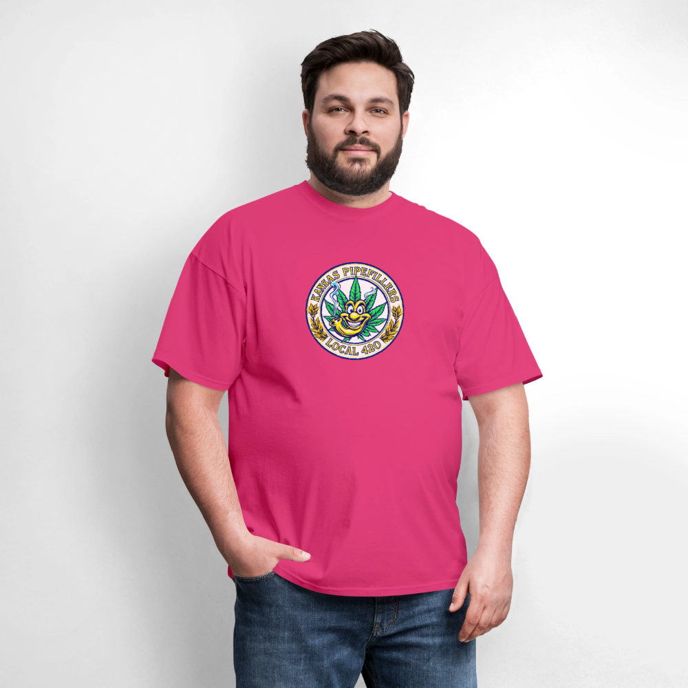 KANSAS PIPEFILLERS LOCAL 420 F/B DESIGNS Men's T-Shirt - fuchsia