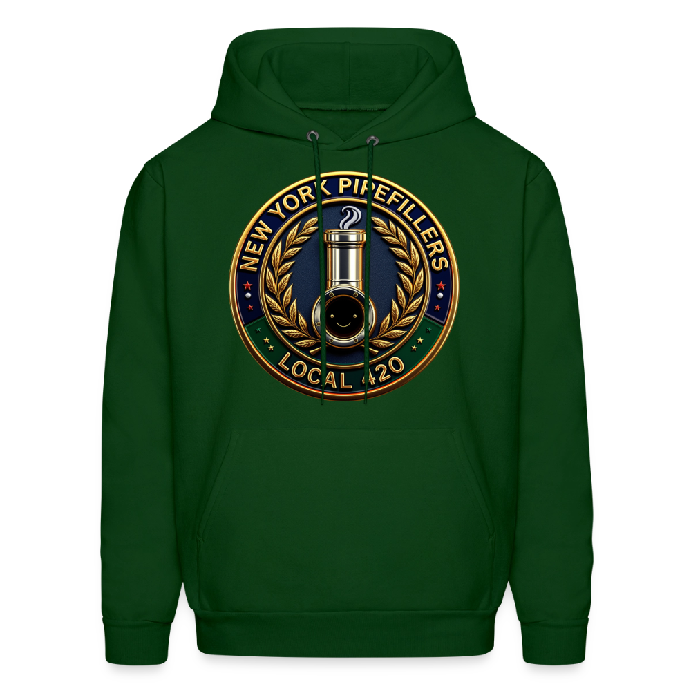 NEW YORK PIPEFILLERS LOCAL 420 F/B DESIGNS Men's Hoodie - forest green
