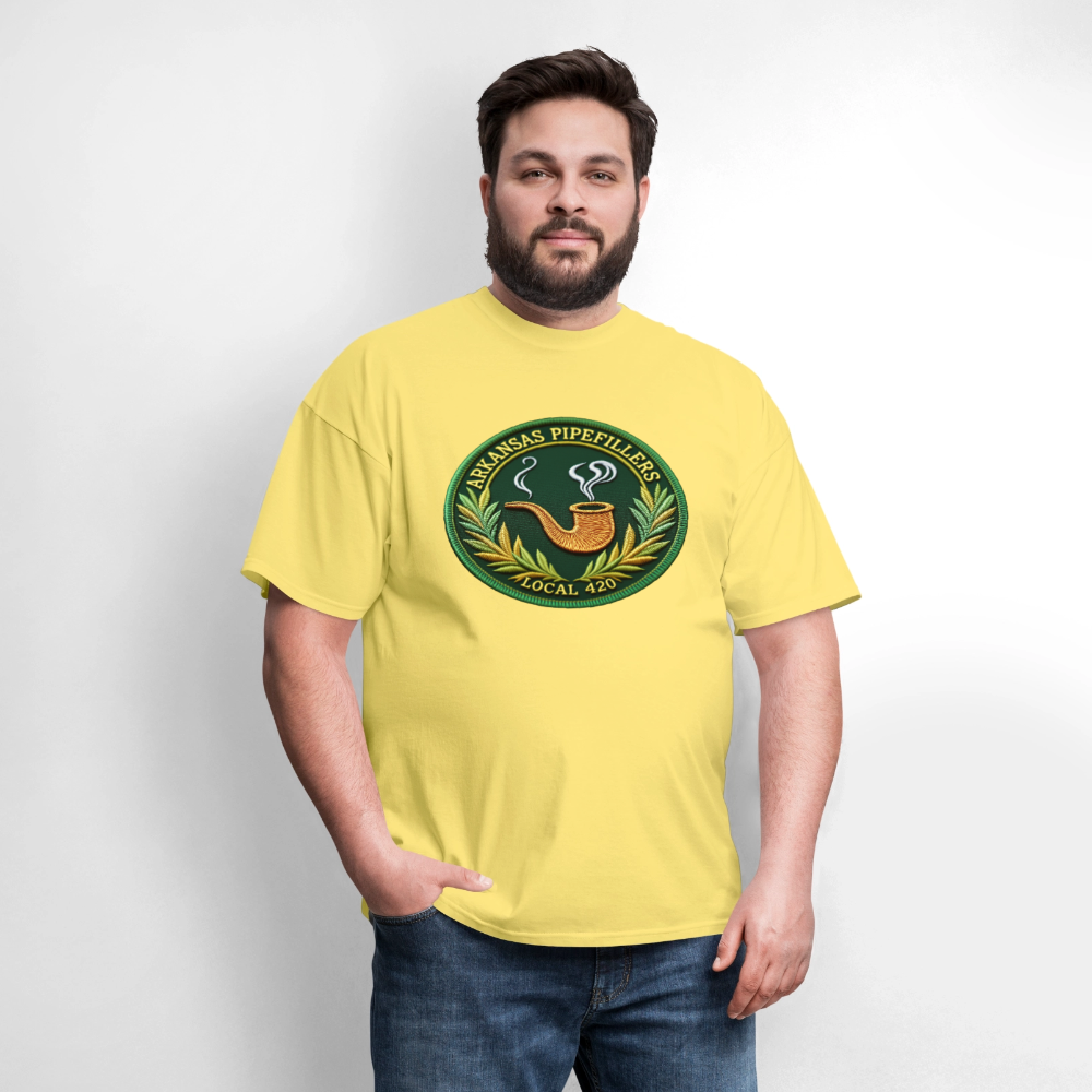 ARKANSAS PIPEFILLERS LOCAL 420 Men's T-Shirt - cornsilk