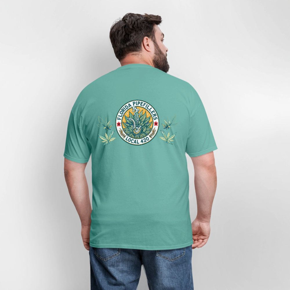 FLORIDA PIPEFILLERS LOCAL 420 F/B DESIGN Men's T-Shirt - aquatic