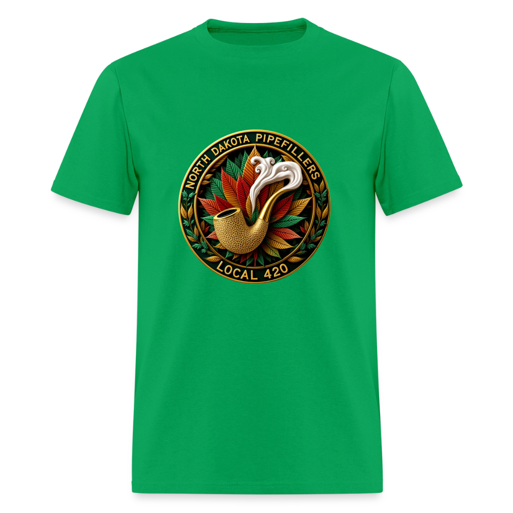 NORTH DAKOTA PIPEFILLERS LOCAL 420 Men's Tee shirt - bright green