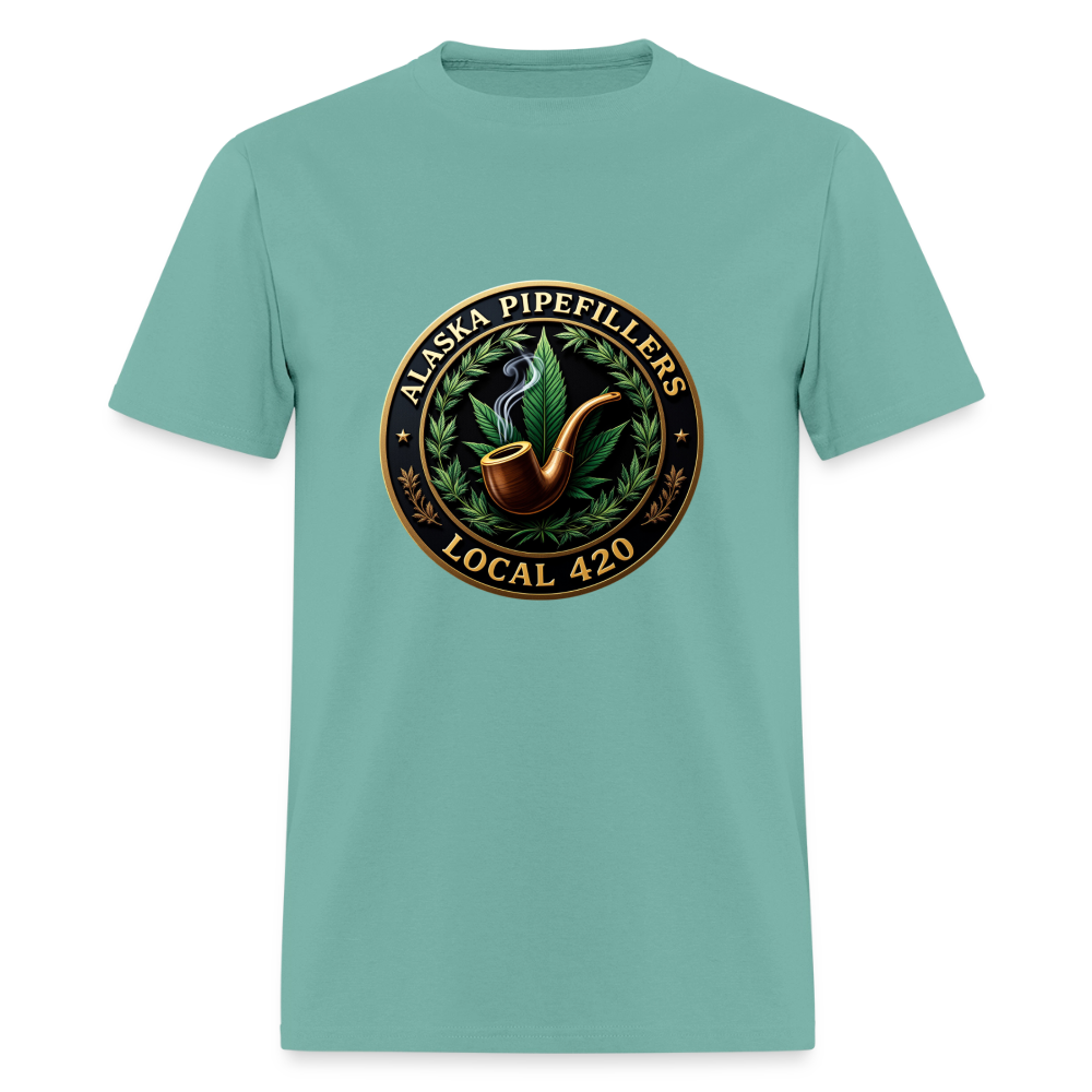 ALASKA PIPEFILLERS LOCAL 420 F/B DESIGN Men's T-Shirt - aquatic