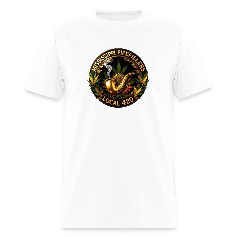 MISSISSIPPI PIPEFILLERS LOCAL 420 Men's T-Shirt - white