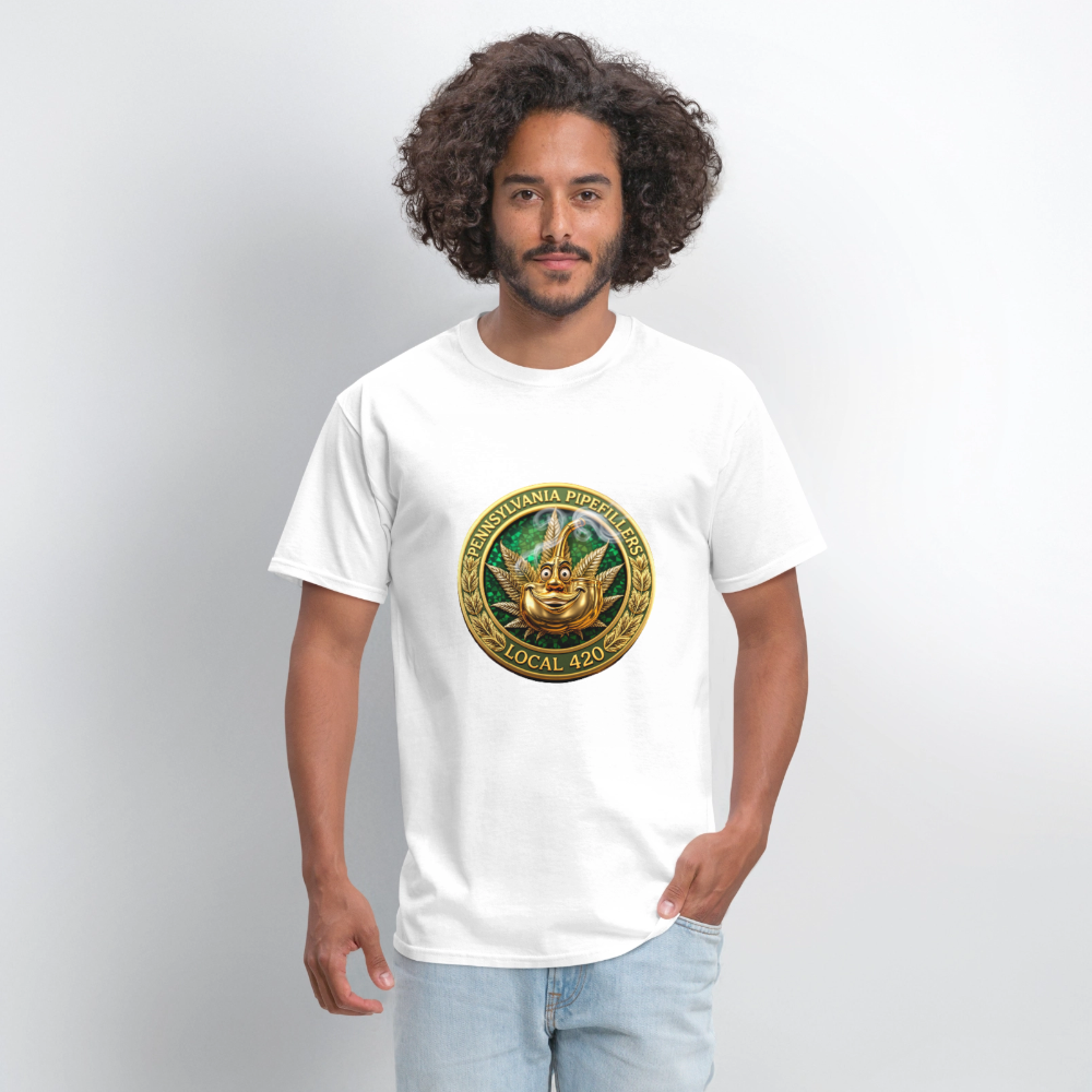 PENNSYLVANIA PIPEFILLERS LOCAL 420 F/B DESIGNS Men's T-Shirt - white