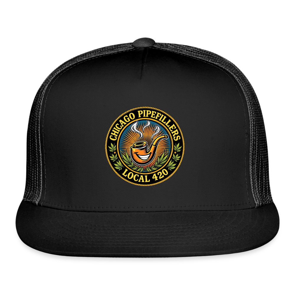 CHICAGO PIPEFILLERS LOCAL 420 Trucker Hat - black/black
