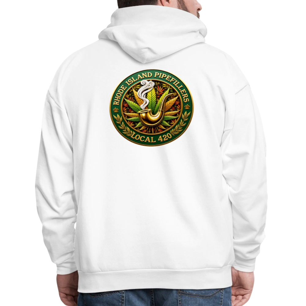 RHODE ISLAND PIPEFILLERS LOCAL 420 F/B DESIGNS Men's Hoodie - white