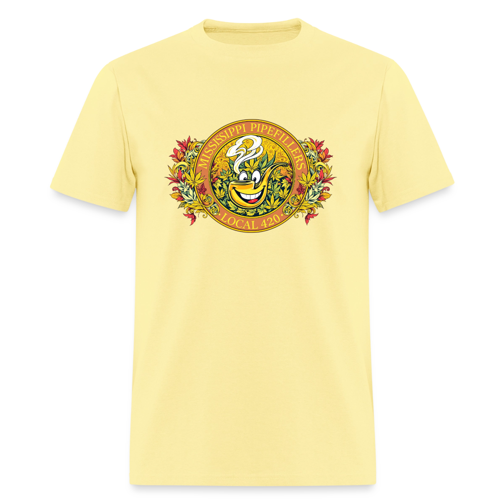 MISSISSIPPI PIPEFILLERS LOCAL 420 F/B DESIGNS Men's T-Shirt - cornsilk