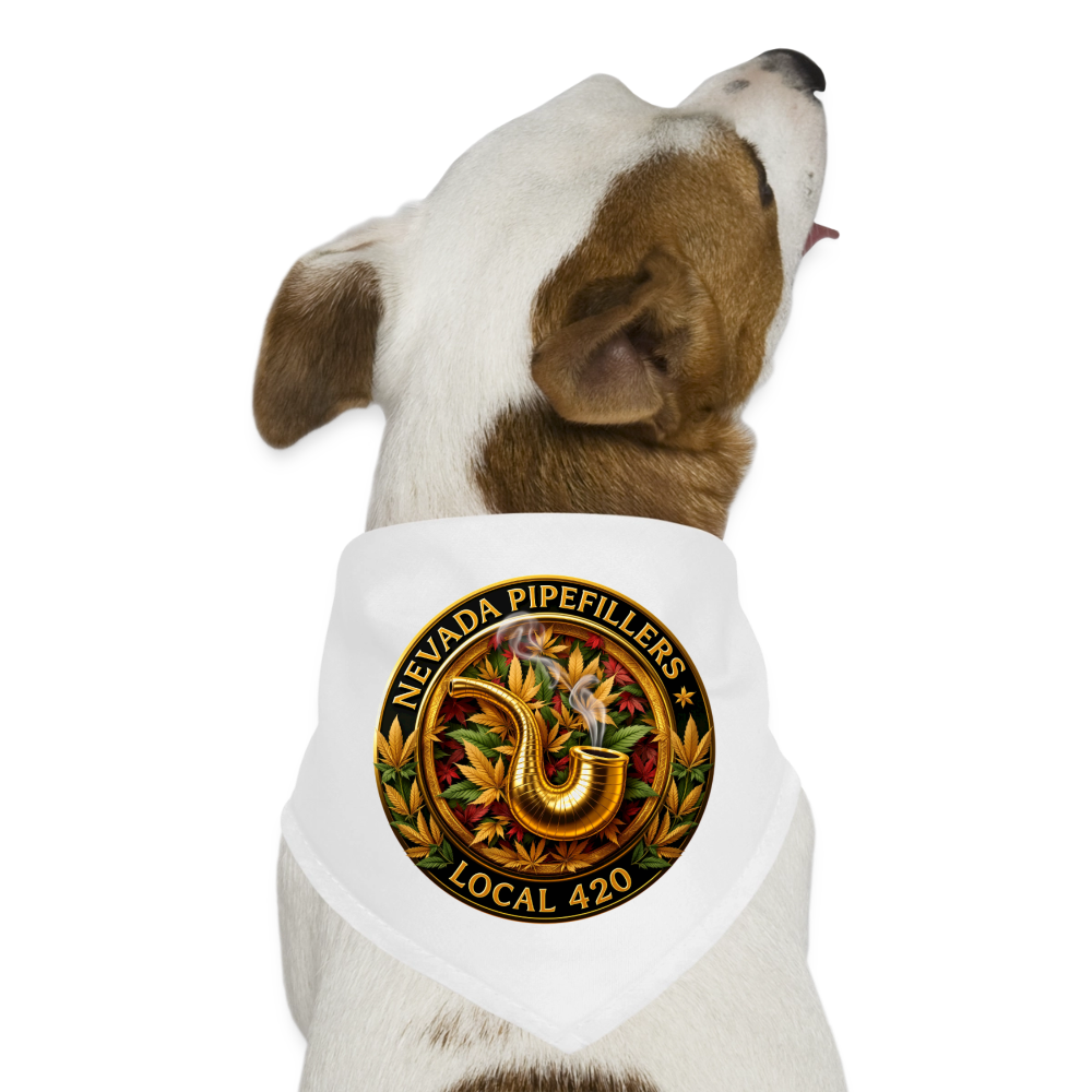 NEVADA PIPEFILLERS LOCAL 420  Dog Bandana - white