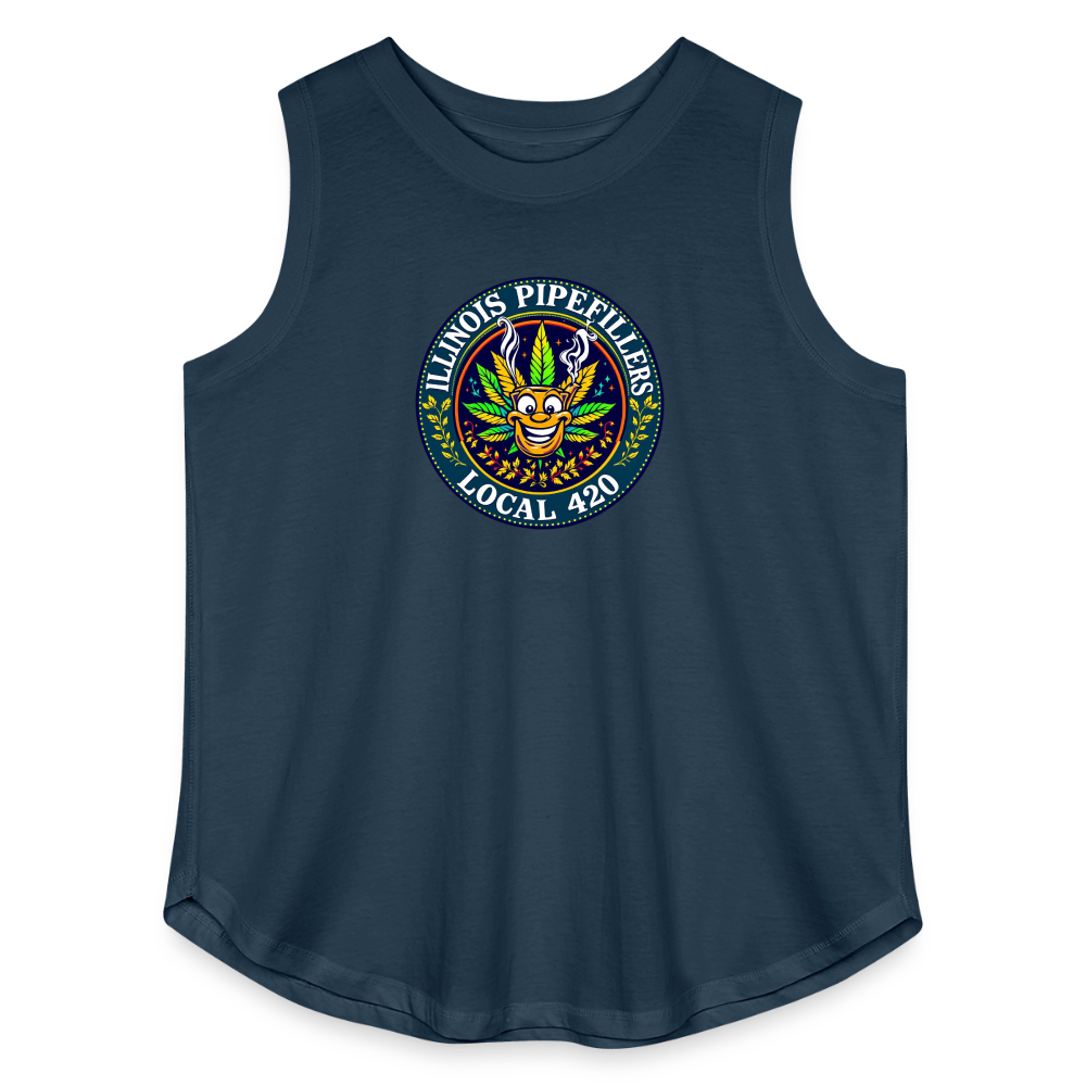 ILLINOIS PIPEFILLERS LOCAL 420 F/B DESIGN Women's Curvy Relaxed Tank Top - denim