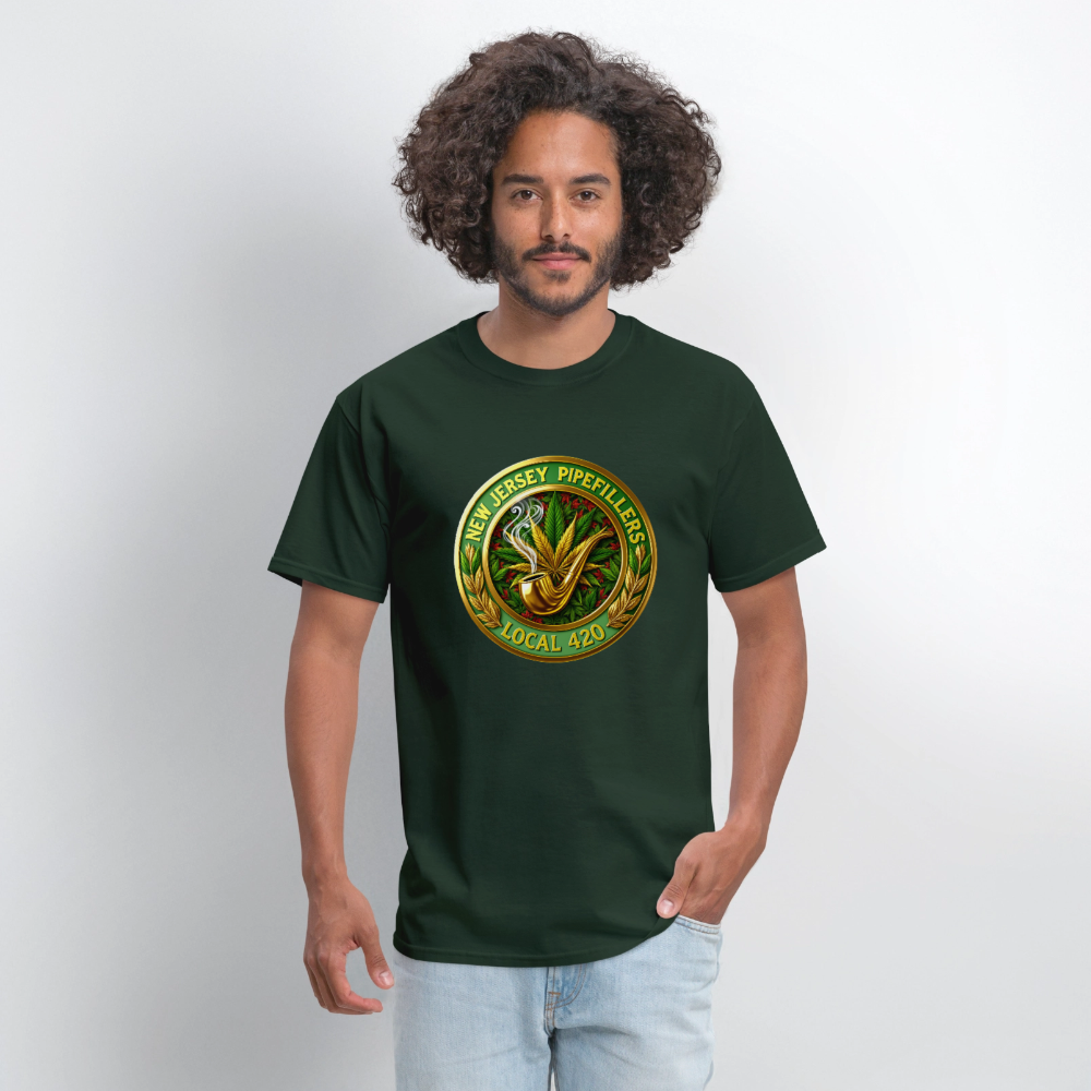 NEW JERSEY PIPEFILLERS LOCAL 420 Men's T-Shirt - forest green
