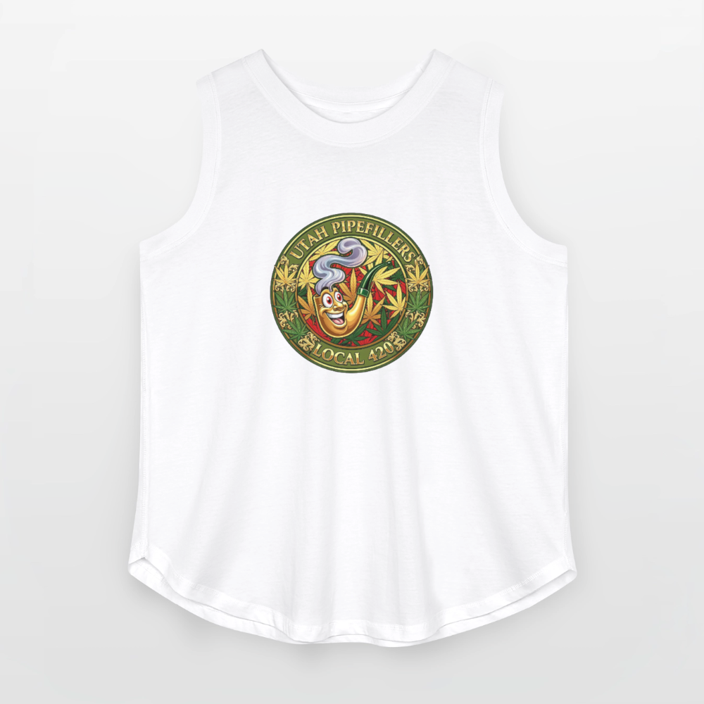 UTAH PIPEFILLERS LOCAL 420 F/B DESIGN Women's Curvy Relaxed Tank Top - white