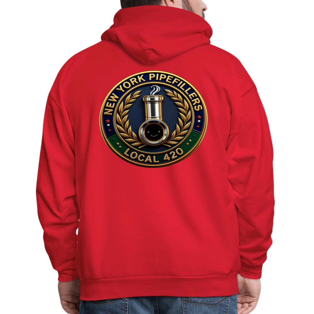 NEW YORK PIPEFILLERS LOCAL 420 F/B DESIGNS Men's Hoodie - red