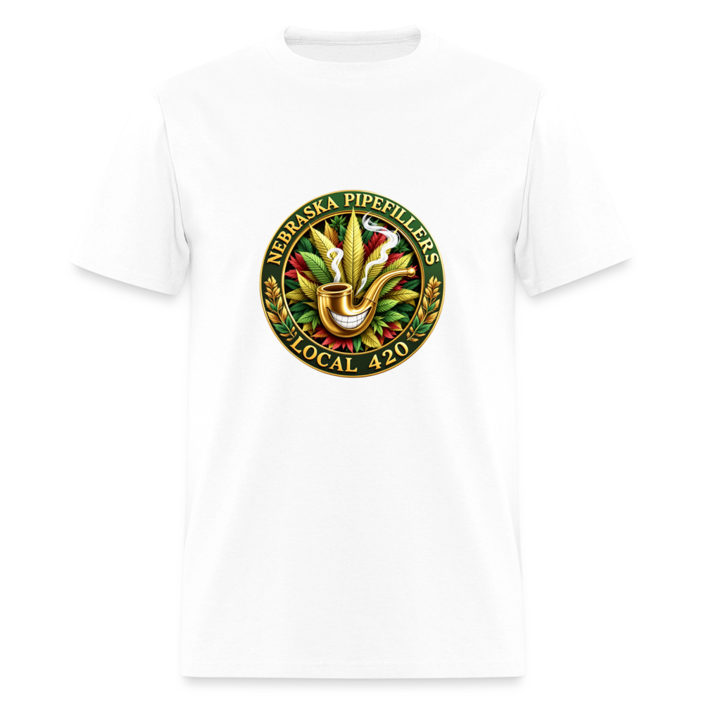 NEBRASKA PIPEFILLERS LOCAL 420 Men's T-Shirt - white