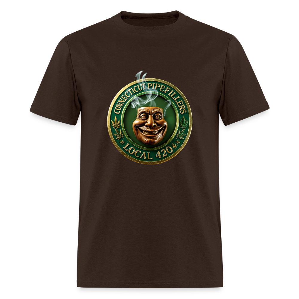 CONNECTICUT PIPEFILLERS LOCAL 420 DESIGN Men's T-Shirt - brown