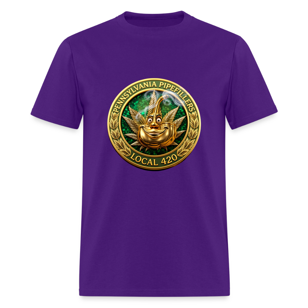 PENNSYLVANIA PIPEFILLERS LOCAL 420 F/B DESIGNS Men's T-Shirt - purple