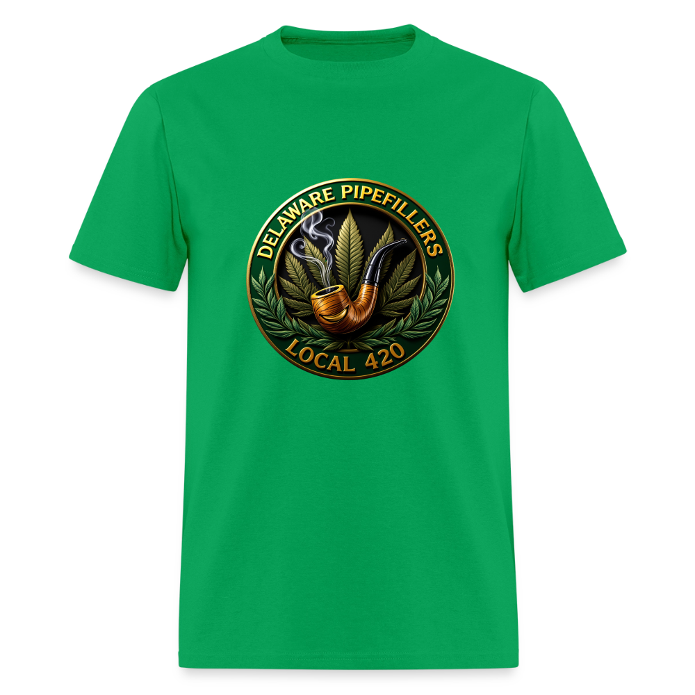 DELAWARE  PIPEFILLERS LOCAL 420 Men's T-Shirt - bright green