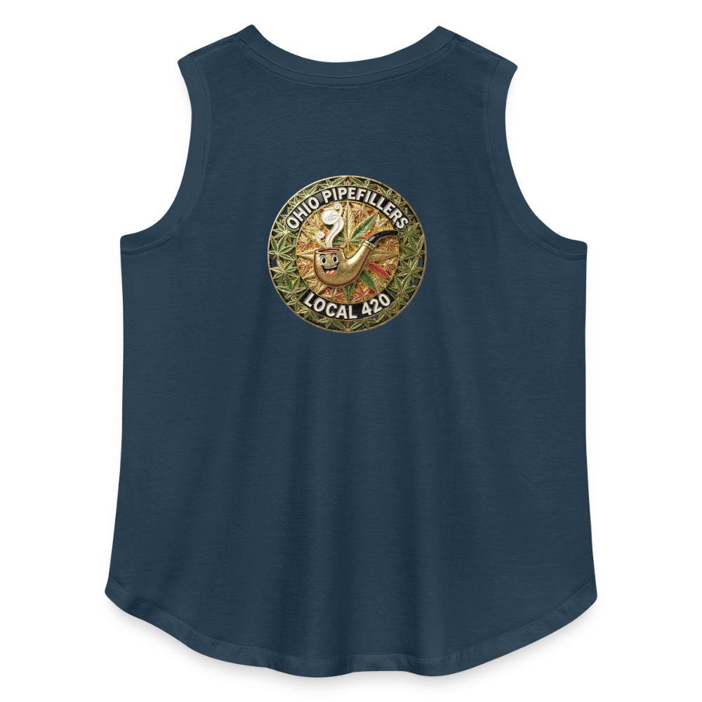 OHIO PIPEFILLERS LOCAL 420  F/B DESIGNS Women's Curvy Relaxed Tank Top - denim
