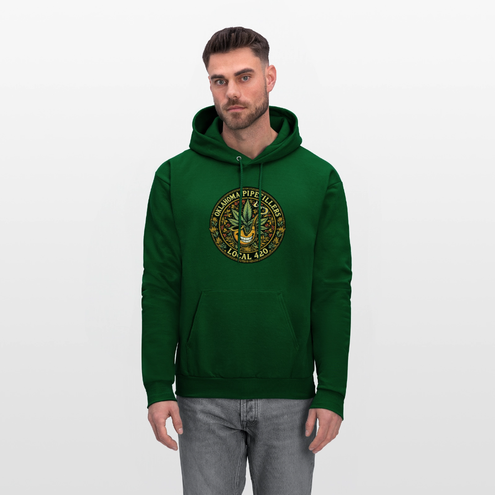 OKLAHOMA PIPEFILLERS LOCAL 420  Men's Hoodie - forest green
