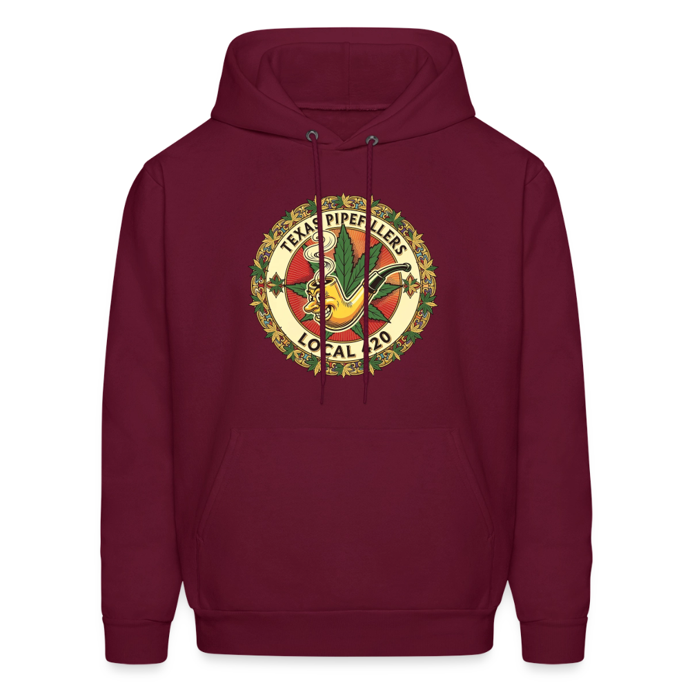 TEXAS PIPEFILLERS LOCAL 420  Men's Hoodie Hoodie - burgundy