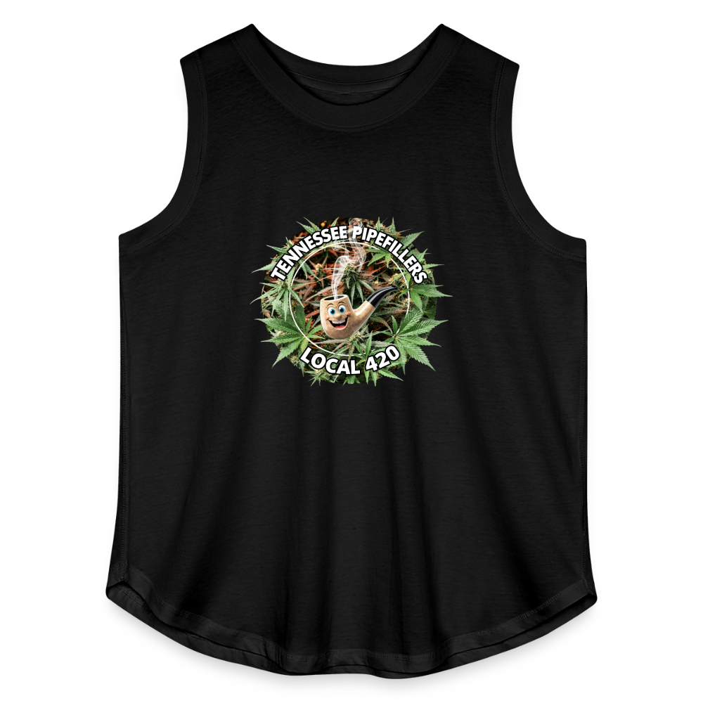 TENNESSEE PIPEFILLERS LOCAL 420 Women's Curvy Relaxed Tank Top - black