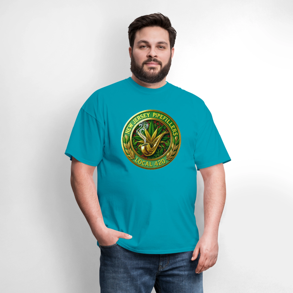 NEW JERSEY PIPEFILLERS LOCAL 420 Men's T-Shirt - turquoise