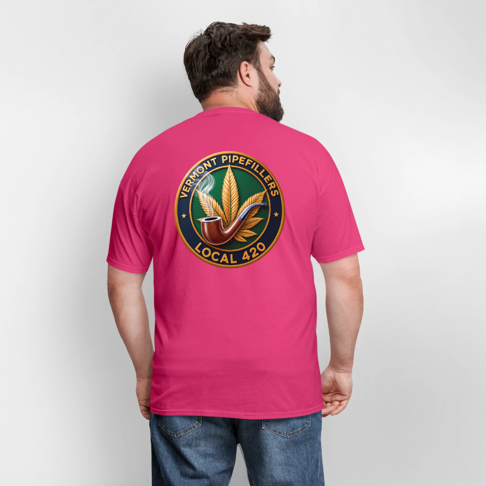 VERMONT PIPEFILLERS LOCAL 420 2 EMBLEM Men's T-Shirt - fuchsia