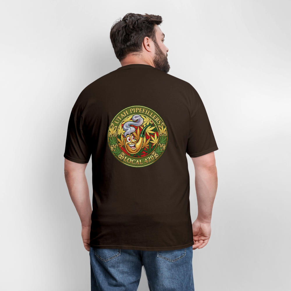 UTAH PIPEFILLERS LOCAL 420 F/B DESIGN Men's T-Shirt - brown