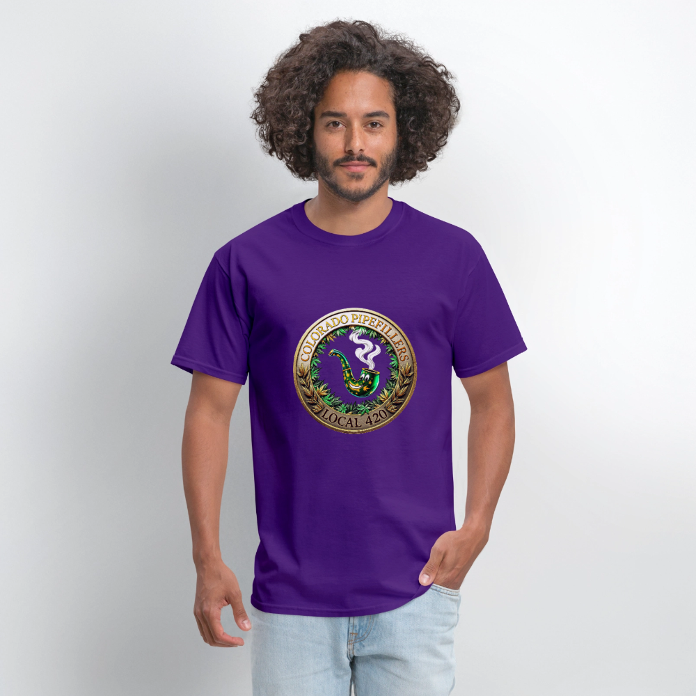 COLORADO PIPEFILLERS LOCAL 420  Men's T-Shirt - purple