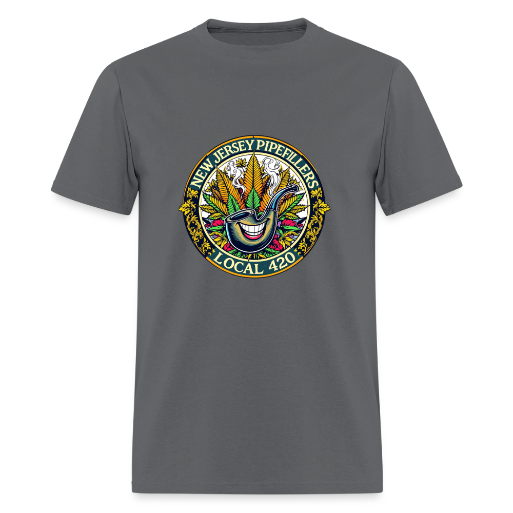 NEW JERSEY PIPEFILLERS LOCAL 420  Men's T-Shirt - charcoal