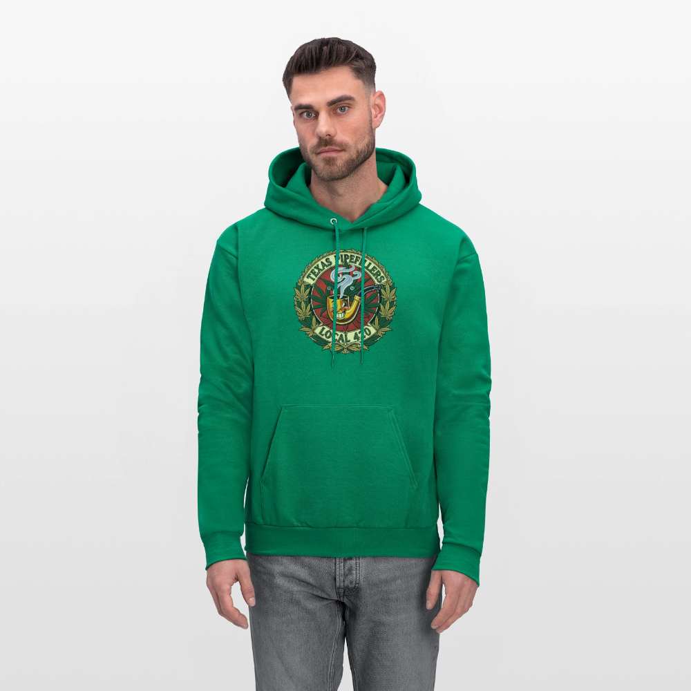 TEXAS PIPEFILLERS LOCAL 420 F.B DESIGN Men's Hoodie - kelly green