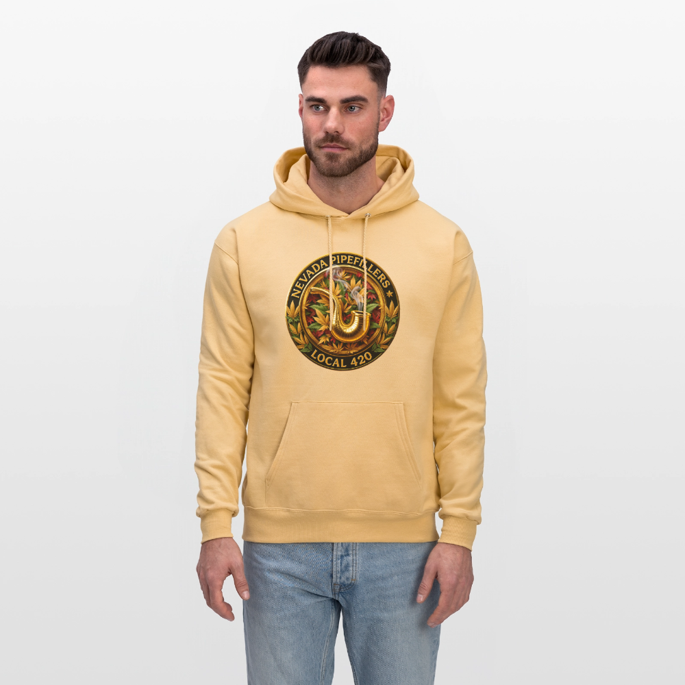 NEVADA PIPEFILLERS LOCAL 420  Men's Hoodie - light gold 