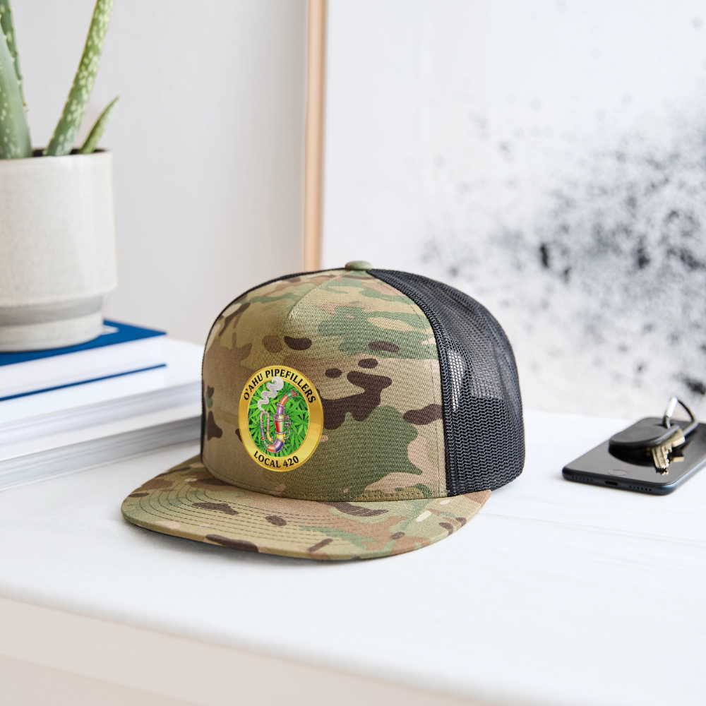 O'AHU PIPEFILLERS LOCAL 420 CAMO Trucker Hat - MultiCam\black