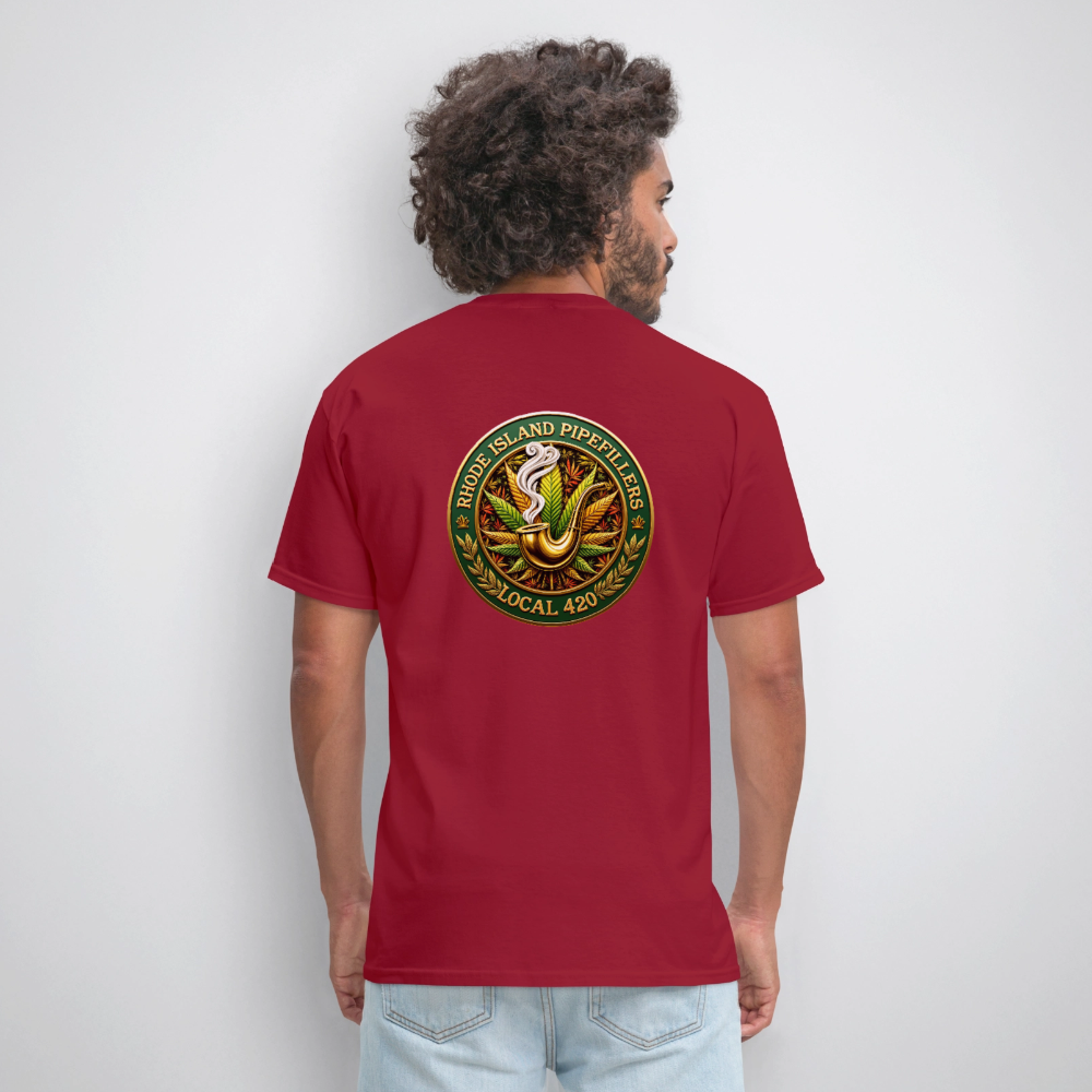 RHODE ISLAND PIPEFILLERS LOCAL 420 F/B DESIGNS Men's T-Shirt - true red